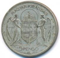 1930. 5P Ag "Horthy jobbra" T:3
Adamo P8