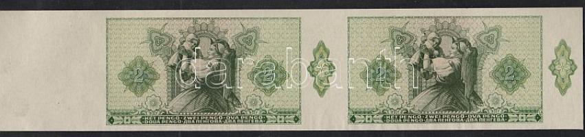 1940. 2P bal ívszéli, vízszintes párban, csak hátoldali nyomat T:I
