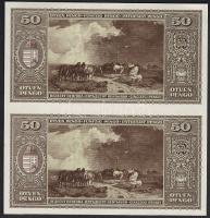 1945. 50P függőleges párban, csak hátoldali nyomat T:I