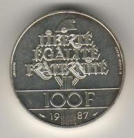 Franciaország 1987. 100Fr Ag "Lafayette" piefort (vastag) 30g T:1