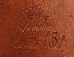 cca 1866-1880 Selters sómázas kőagyag ásványvizes korsó (Hilscheid), jelzett (pecséttel is), kopásny...