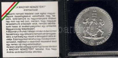 1989. "Erdély-A magyar nemzetért" Ag 31,1g eredeti tokban, tanúsítvánnyal  T:BU