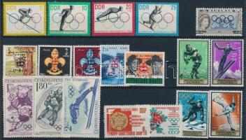 Olympics 12 diff. sets + 2 stamps on 3 stock cards Olimpia motívum 12 klf sor + 2 db bélyeg 3 steckl...