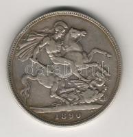 Nagy-Britannia 1890. 1Cr Ag "Viktória" T:2-/3+ pici ph