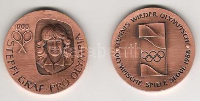 1988. "Steffi Graf-Pro olimpia" (2x) Br emlékérem díszdobozban, tanúsítvánnyal T:1