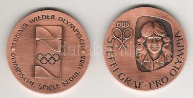 1988. "Steffi Graf-Pro olimpia" (2x) Br emlékérem díszdobozban, tanúsítvánnyal T:1