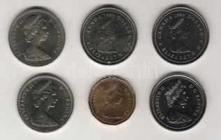 Kanada 1974-89. 1$ 5 klf emlékpénz + 1 forgalmi pénz T:1