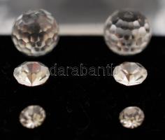 Átlátszó kristály hatású fülbevalók, 3 pár díszdobozban