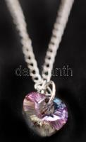 Swarovski szív függő ezüstszínű láncon, h: 40 cm
