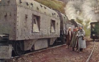 Osztrák-magyar páncélvonat a Kárpátokban / Panzerzug in der Karpathen / K.u.K. panzer train in the Carpathian Mountains (Rb)