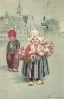 Dutch couple; Italian art postcard Ultra series s: Colombo (Rb)