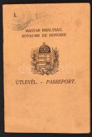 cca 1930 Jendrassik Nelly teniszező útlevele, benne számos külföldi (német, cseh, román, stb.) bélyegzővel