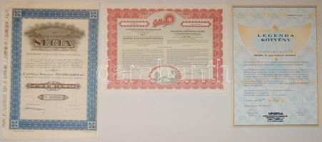 2 db modern magyar részvény + 1927. belga