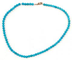 Türkiz gyöngysor, h: 45 cm / turquoise necklet