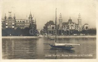 Zürich, Rotes Schloss und Tonhalle / castle, music hall