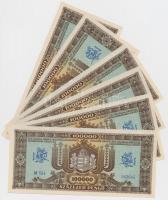 1945. 100.000P (6x) sorszámkövetők T:I,I- hajtatlanok, apró sarokkopás