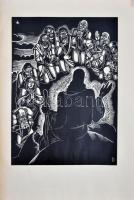 Dallos Hanna (1907-1945): Mi atyánk. Fametszet sorozat (10db), papír, jelzett a dúcon, 28x40 cm (bor...