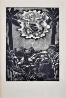 Dallos Hanna (1907-1945): Mi atyánk. Fametszet sorozat (10db), papír, jelzett a dúcon, 28x40 cm (bor...
