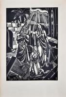 Dallos Hanna (1907-1945): Mi atyánk. Fametszet sorozat (10db), papír, jelzett a dúcon, 28x40 cm (bor...