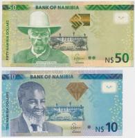 Namíbia 2012. 50$ + 2013. 10$ T:III,II Namibia 2012. 50 Dollars + 2013. 10 Dollars C:F,XF