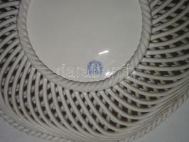 "R" Herend jelzésű áttört gyümölcsös tál, kézzel festett, hibátlan, jelzett, d:26 cm