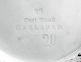 Ibolyamintás Carlsbad német porcelán tál, kézzel festett, jelzett (mélynyomás), kopásnyomokkal, alul...