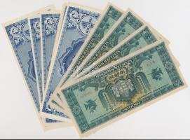 1946. 100.000MP (4x) sorszámkövetők + 1.000.000.000MP (10x) T:I,I- hajtatlanok, sarokkopások