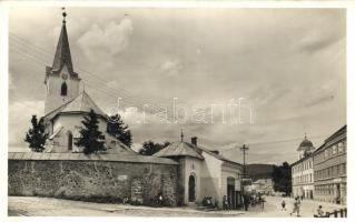 Huszt, Református templom, Fekete József üzlete, Bottka Béla kiadása / Calvinist church, shop