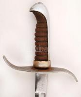 Régi díszkard, fa-fém markolattal, "AA"(?) jelzéssel, a keresztvas és a markolat kicsit la...