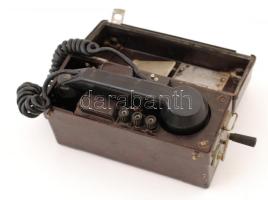 TAI régi szovjet, hordozható katonai telefon, 24x10x13 cm / military field telephone