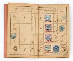 1915 Házbér fizetési könyvecske sok okmánybélyeggel