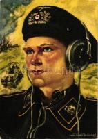 I. világháború, fiatal német tankparancsnok s: Axster Heuedtlass, 'Für Traditionspflege' Young German Panzer man, WWI military s: Axster Heuedtlass