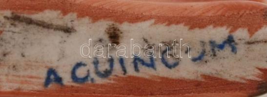 Aquincum tacskó, kézzel festett, jelzett, hibátlan, h:11cm, m:8cm