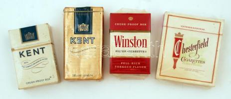 bontatlan doboz régi cigaretták / Unused boxes of 4 vintage cigarettes
