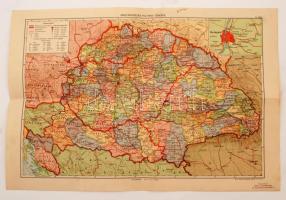 cca 1920 Magyarország politikai térképe. Kókai Lajos. 40x30 cm
