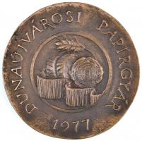 Kutas László (1936-) 1977. "Dunaújvárosi Papírgyár" Br plakett (104mm) T:2