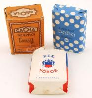 cca 1970-80 Eredeti, bontatlan, Caola, Kék-Vörös,és Baba szappanok / Original vintage soaps