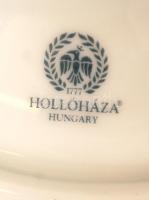 Hollóházi porcelán virágmintás váza, matricás, hibátlan, jelzett, m: 22 cm