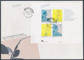 Europa CEPT, contemporary art block on FDC, Europa CEPT, kortárs művészet blokk FDC-n