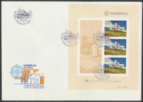 Europa CEPT, jelentős alkotások blokk FDC-n, Europa CEPT, major works block on FDC