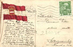 'Hissen eines Torpedos' / Hoistining a torpedo, mariners in rowboat, K.u.K. Navy, on the b...