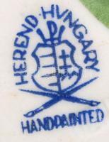 Herendi sárga rózsa, kézzel festett, apró lepattanással, jelzett, 8x6 cm