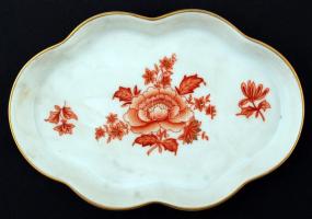 Herendi virágcsokormintás(NBH) ovális mini tálka, kézzel festett, hibátlan, jelzett, 14x9 cm