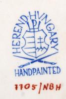 Herendi virágcsokormintás(NBH) ovális mini tálka, kézzel festett, hibátlan, jelzett, 14x9 cm