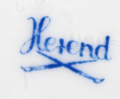 Herendi virágmintás lábas mini kaspó, kézzel festett, hibátlan, jelzett, m: 6 cm