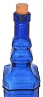 XX. sz eleje: Kék szakított boros palack / Vintage glass 30 cm