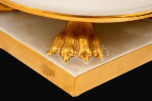 Herendi Viktória mintás porcelán lábas tálak, kézzel festett, hibátlan, jelzett, m: 7,5 cm, d: 15 cm