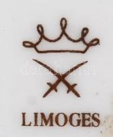 Limoges virág mintás dobozka, levonóképes, jelzett, hibátlan, réz szerelékkel / Limoges china box d:...