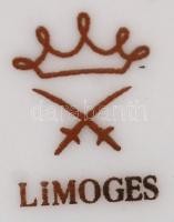 Limoges virág mintás dobozka, levonóképes, jelzett, hibátlan, réz szerelékkel / Limoges china box 6x...