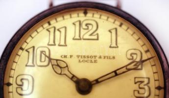 Tissot &Fils Locle ezüst karóra, Ag, br.:24gr.,  mechanikus, díszes felhúzókoronával, működik, d...